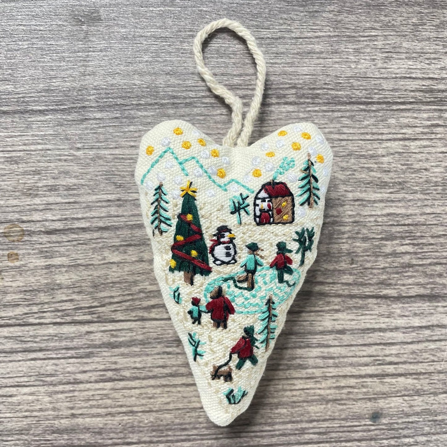 Embroidery Heart Hanging Kits |  Christmas Tree Ornament | Unique Handmade Gifts
