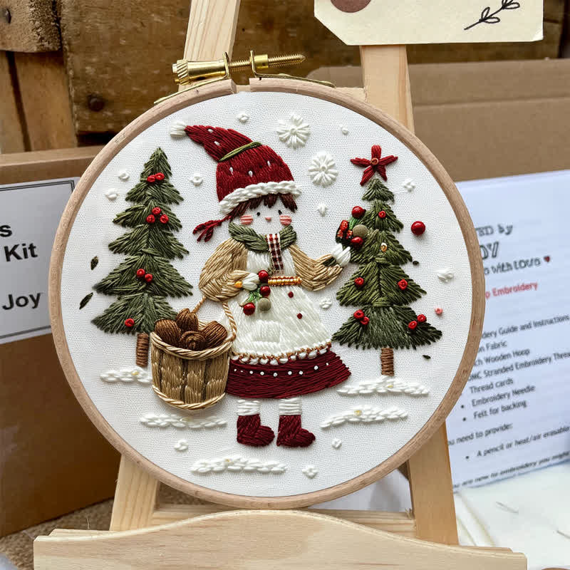 Rubbyoo Embroidery Kit - Christmas Day Girl