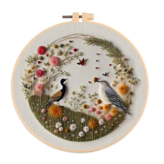 Rubbyoo Embroidery Kit - Peacock And Bird Art Deco Handmade