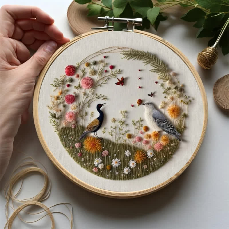 Rubbyoo Embroidery Kit - Peacock And Bird Art Deco Handmade