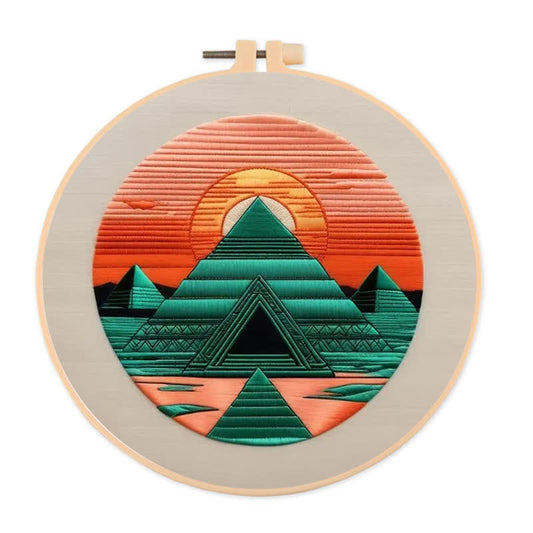 Rubbyoo Embroidery Kit - Pyramid Sunset