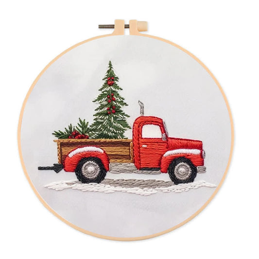 Rubbyoo Embroidery Kit - Red Truck Christmas