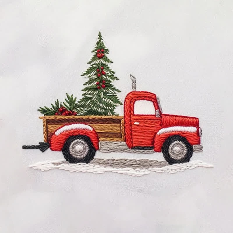 Rubbyoo Embroidery Kit - Red Truck Christmas