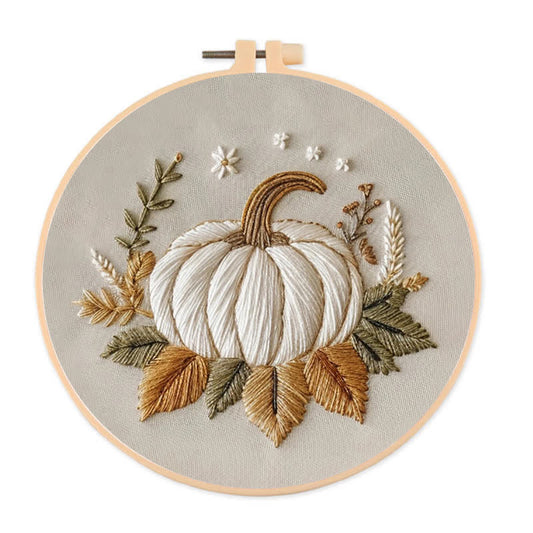 Rubbyoo Embroidery Kit - White Pumpkin
