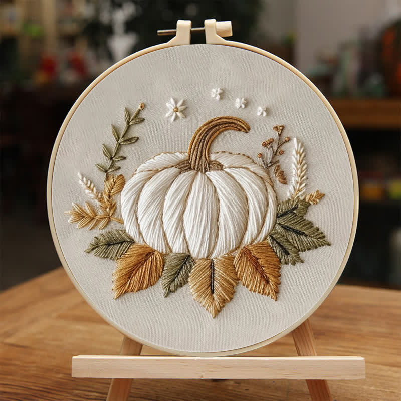 Rubbyoo Embroidery Kit - White Pumpkin