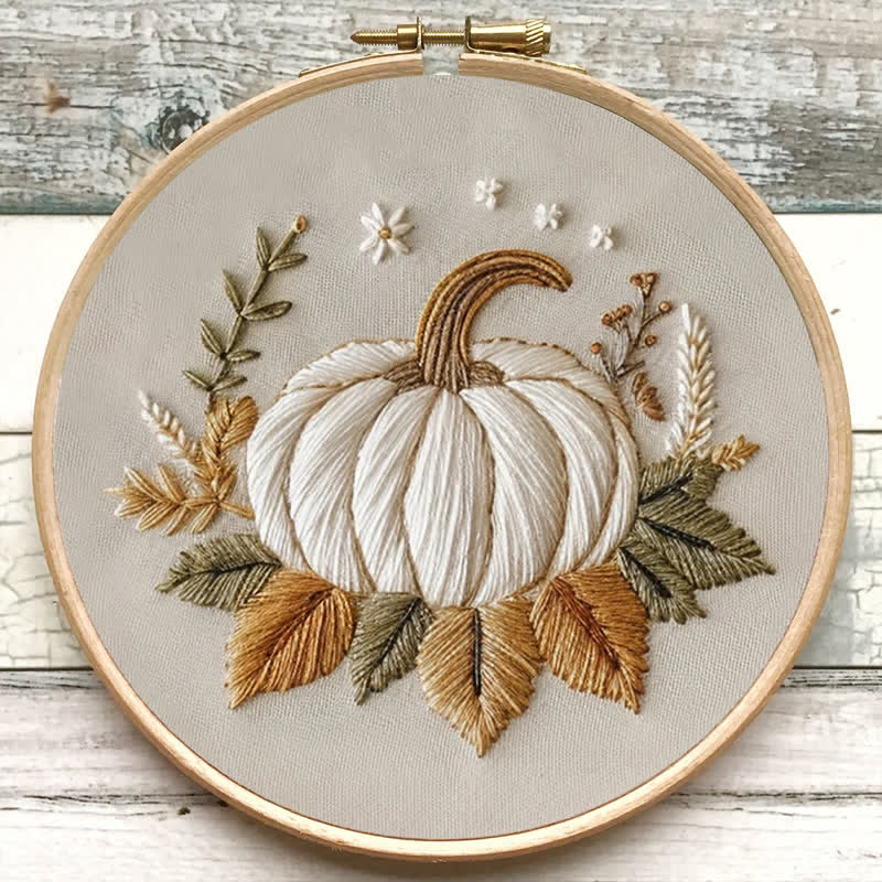 Rubbyoo Embroidery Kit - White Pumpkin