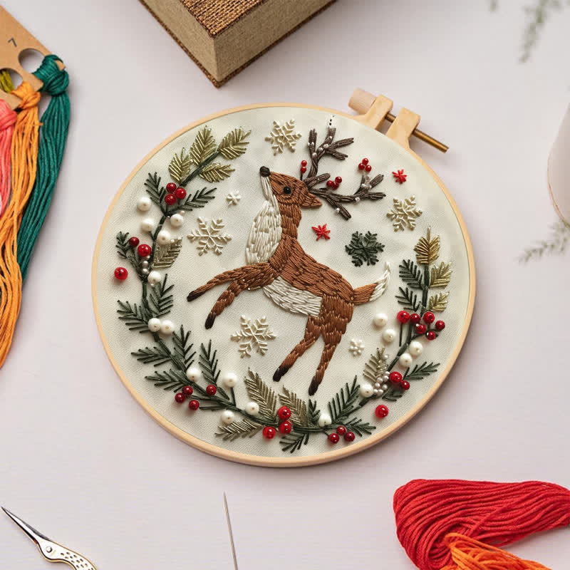 Rubbyoo Embroidery Kit - Christmas Deer