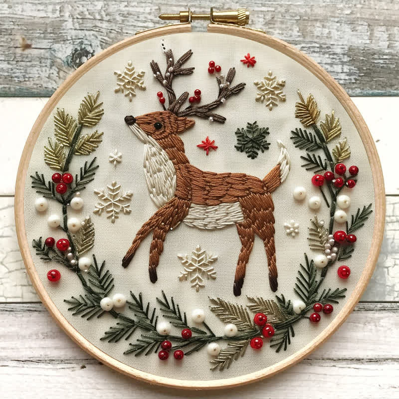Rubbyoo Embroidery Kit - Christmas Deer