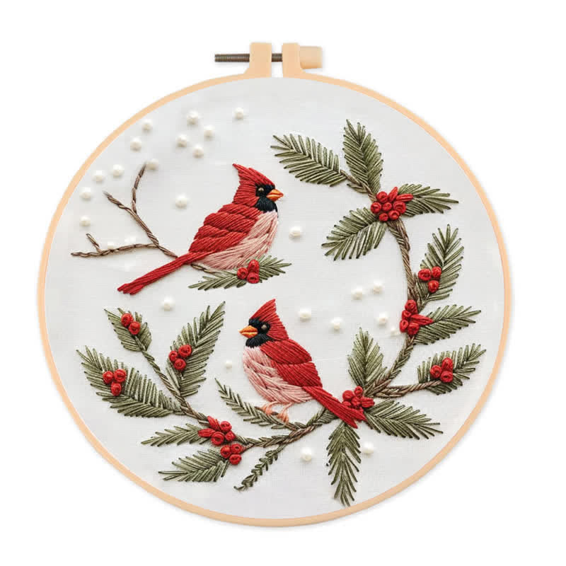 🎅Rubbyoo Christmas Embroidery Kit - Embroidery Hoop Art| Christmas Bauble Ornaments