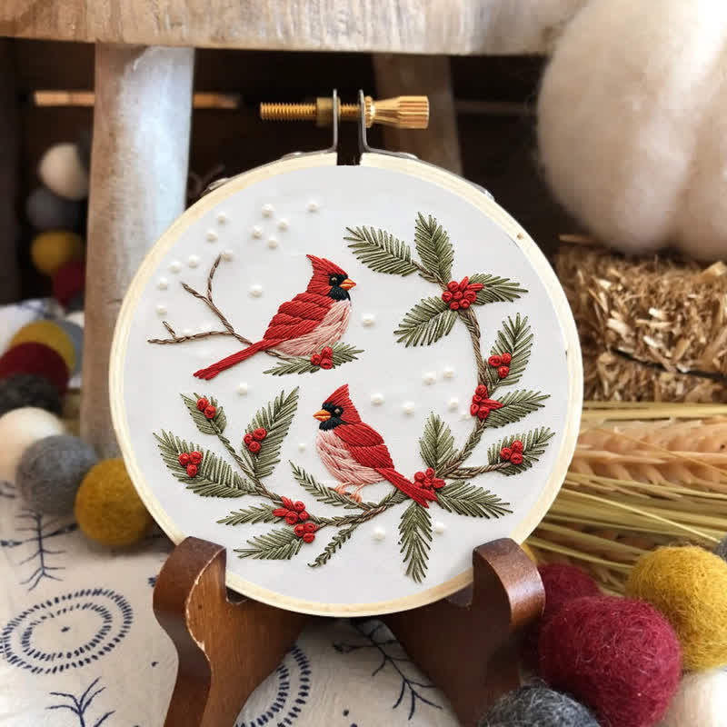 🎅Rubbyoo Christmas Embroidery Kit - Embroidery Hoop Art| Christmas Bauble Ornaments