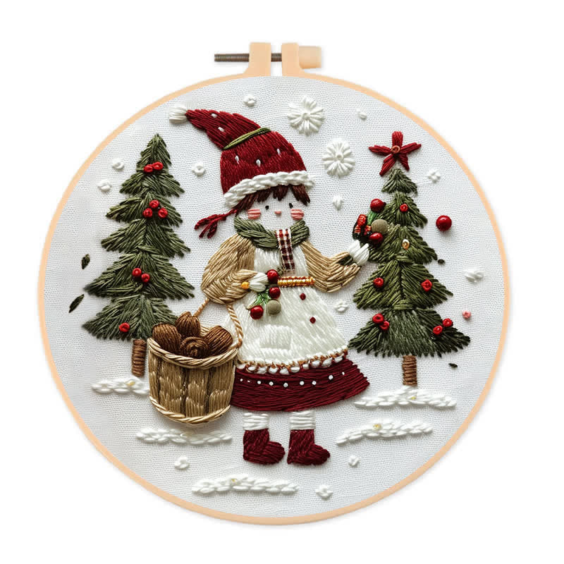 Rubbyoo Embroidery Kit - Christmas Day Girl