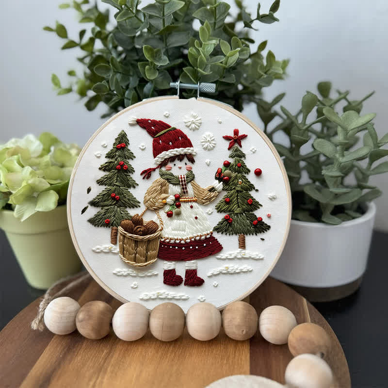 Rubbyoo Embroidery Kit - Christmas Day Girl