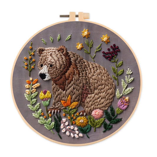Rubbyoo Embroidery Kit - Woodland Bear