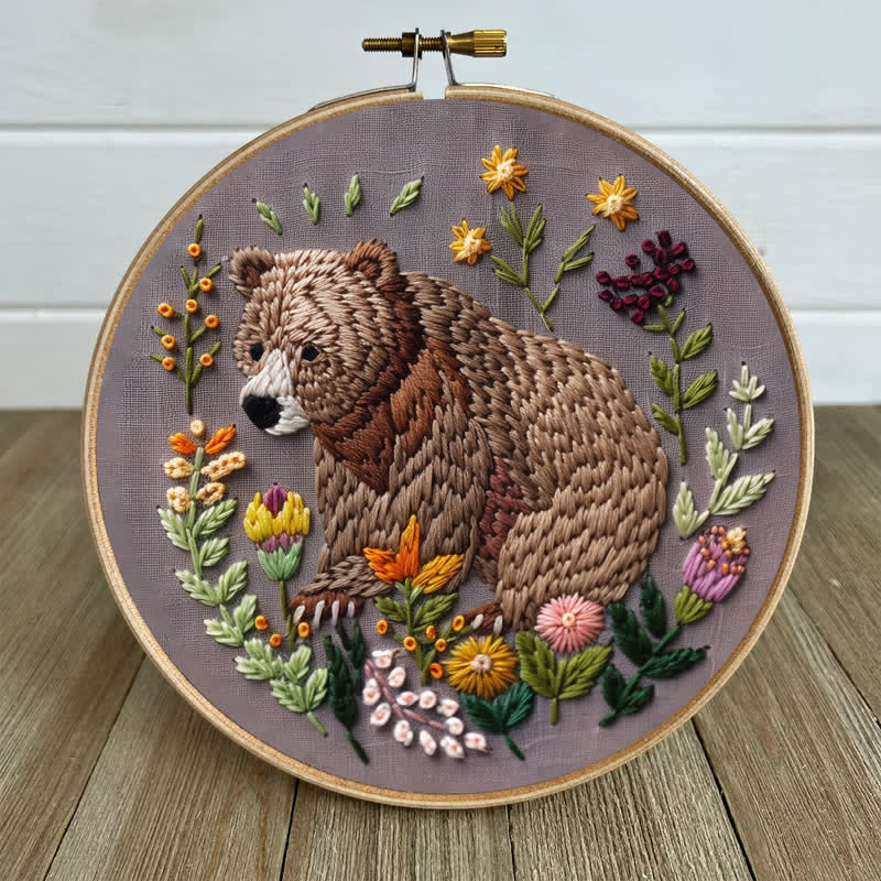 Rubbyoo Embroidery Kit - Woodland Bear