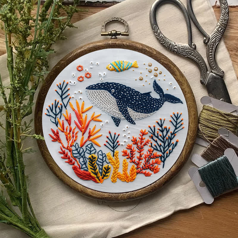 Rubbyoo Embroidery Kit - Whale