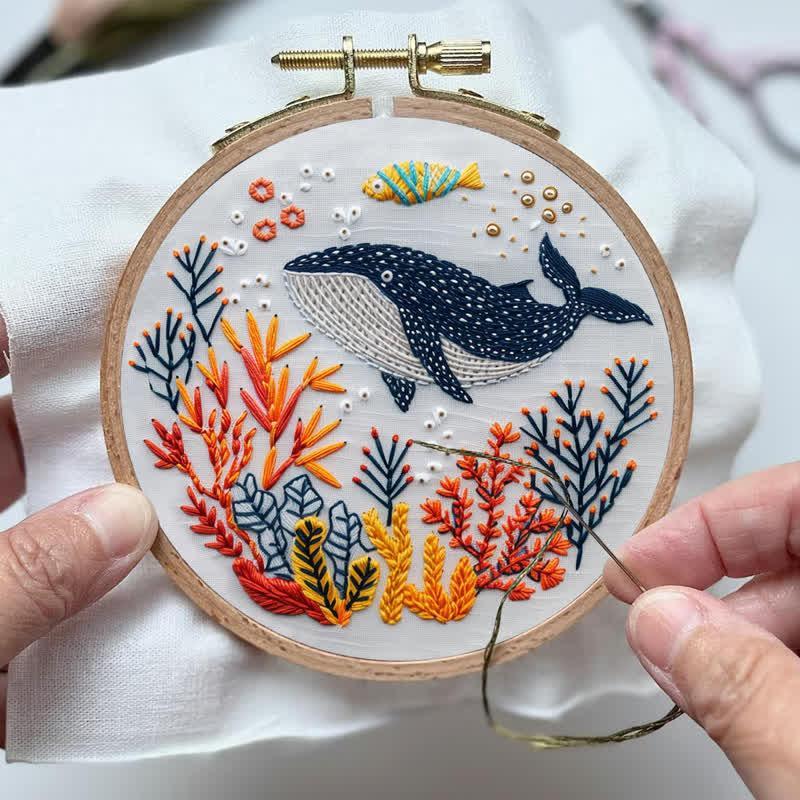 Rubbyoo Embroidery Kit - Whale