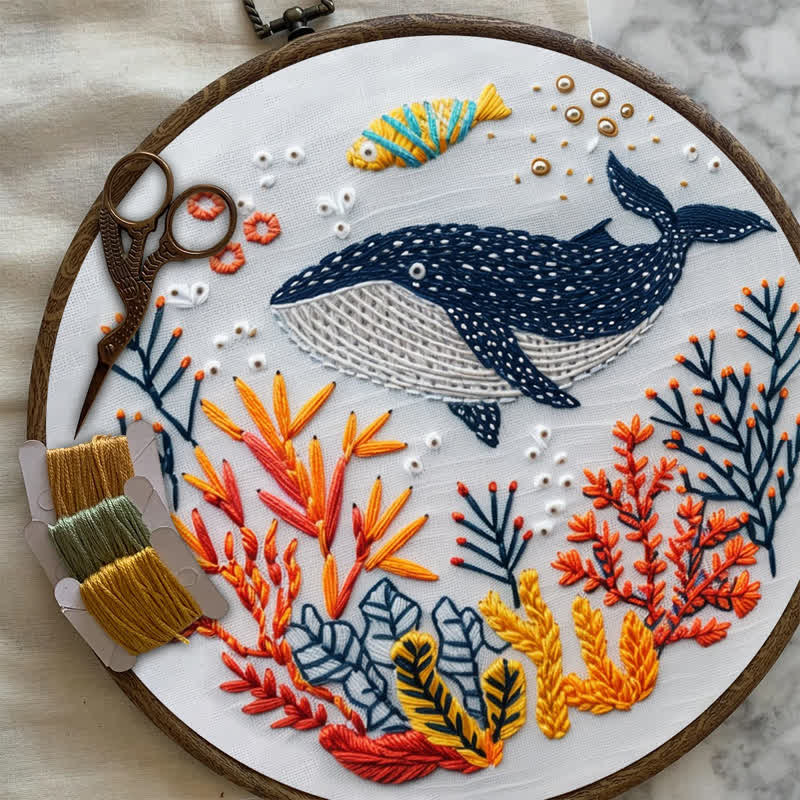 Rubbyoo Embroidery Kit - Whale