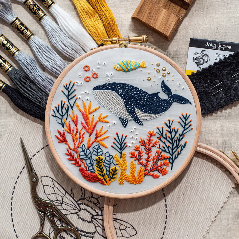 Rubbyoo Embroidery Kit - Whale
