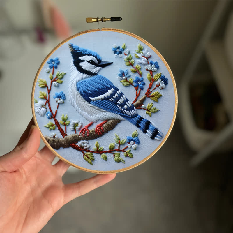 Rubbyoo Embroidery Kit - Winter Bluejay