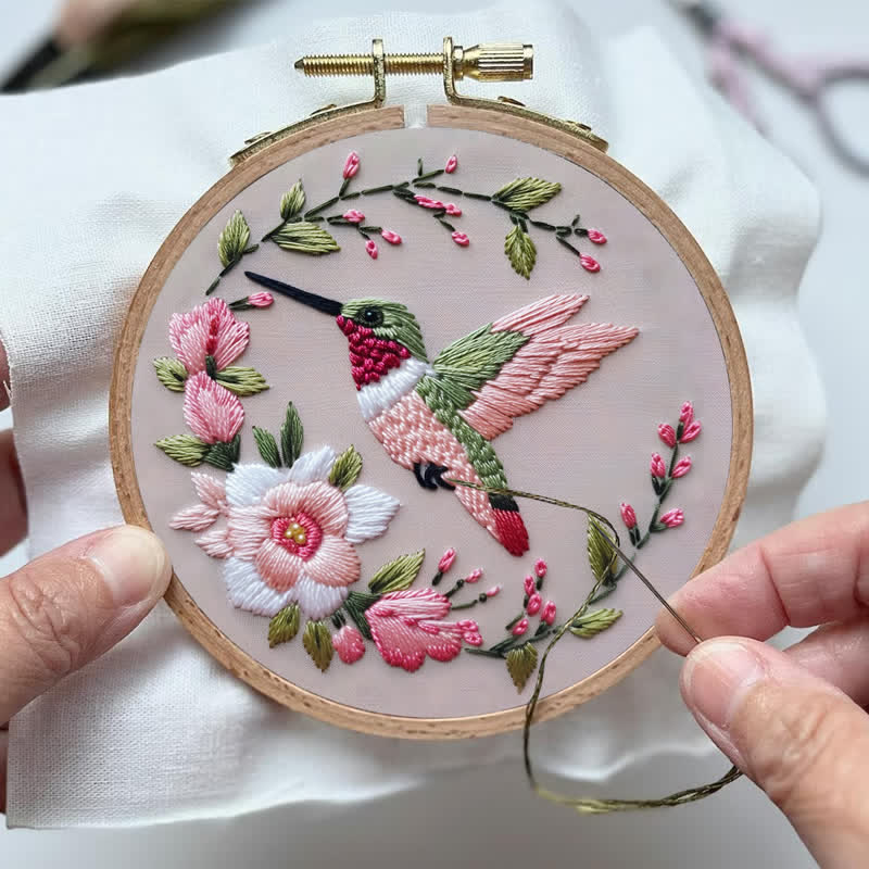 Rubbyoo Embroidery Kit - Spring Hummingbird