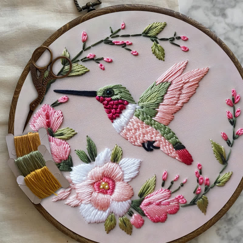 Rubbyoo Embroidery Kit - Spring Hummingbird