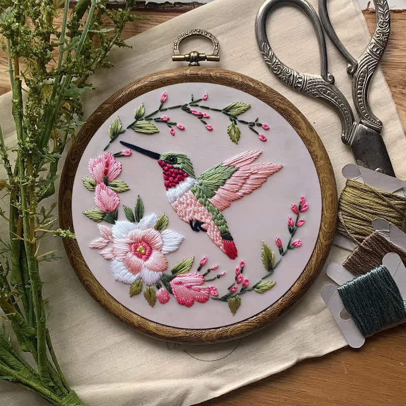 Rubbyoo Embroidery Kit - Spring Hummingbird