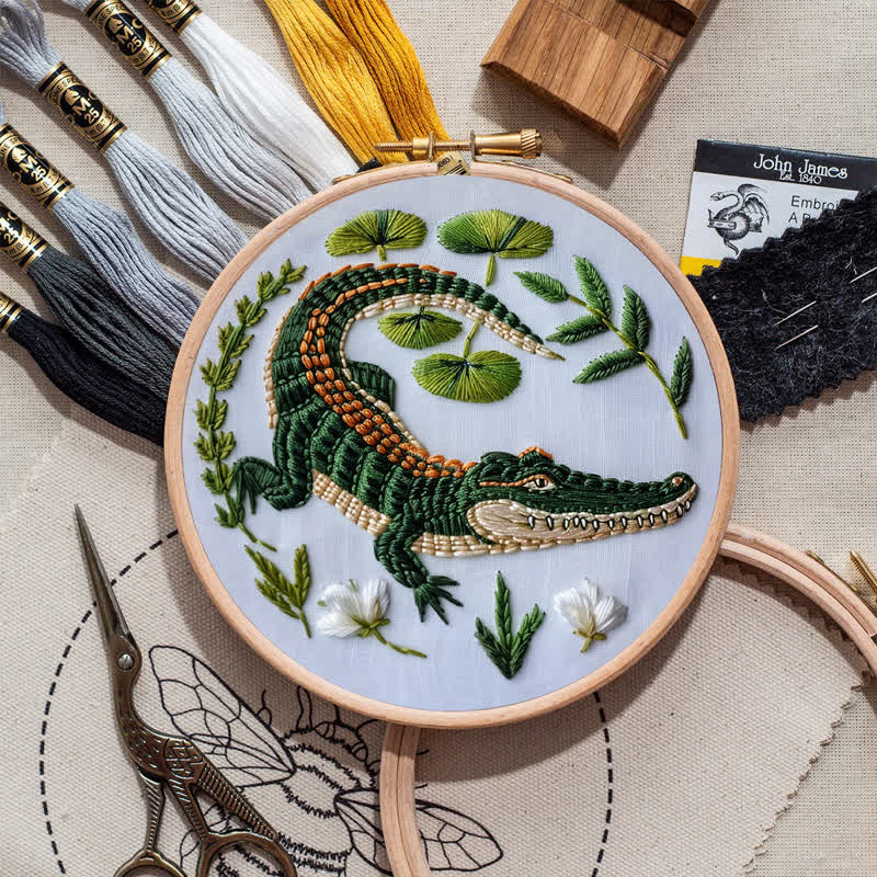 Rubbyoo Embroidery Kit - Alligator