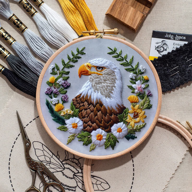 Rubbyoo Embroidery Kit - "Native Eagle"