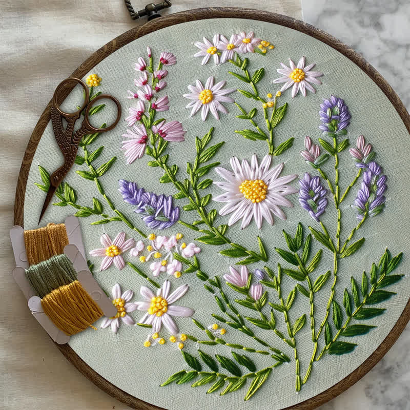 Rubbyoo Embroidery Kit - Wildflower Bouquet