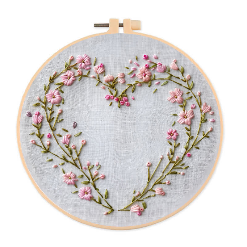 Rubbyoo Embroidery Kit - Wildflowers Heart