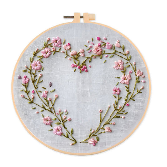 Rubbyoo Embroidery Kit - Wildflowers Heart