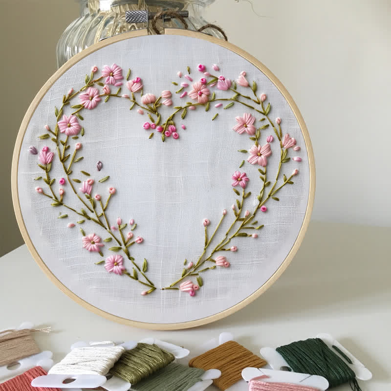 Rubbyoo Embroidery Kit - Wildflowers Heart