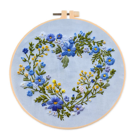 Rubbyoo Embroidery Kit - Blue Daisies