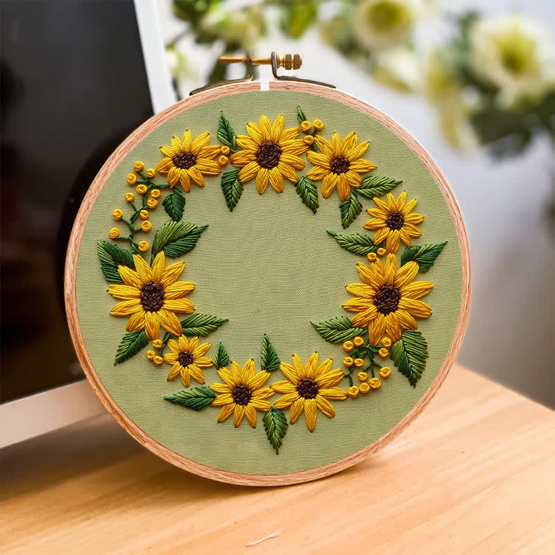 Rubbyoo Embroidery Kit - Sunflower Wreath