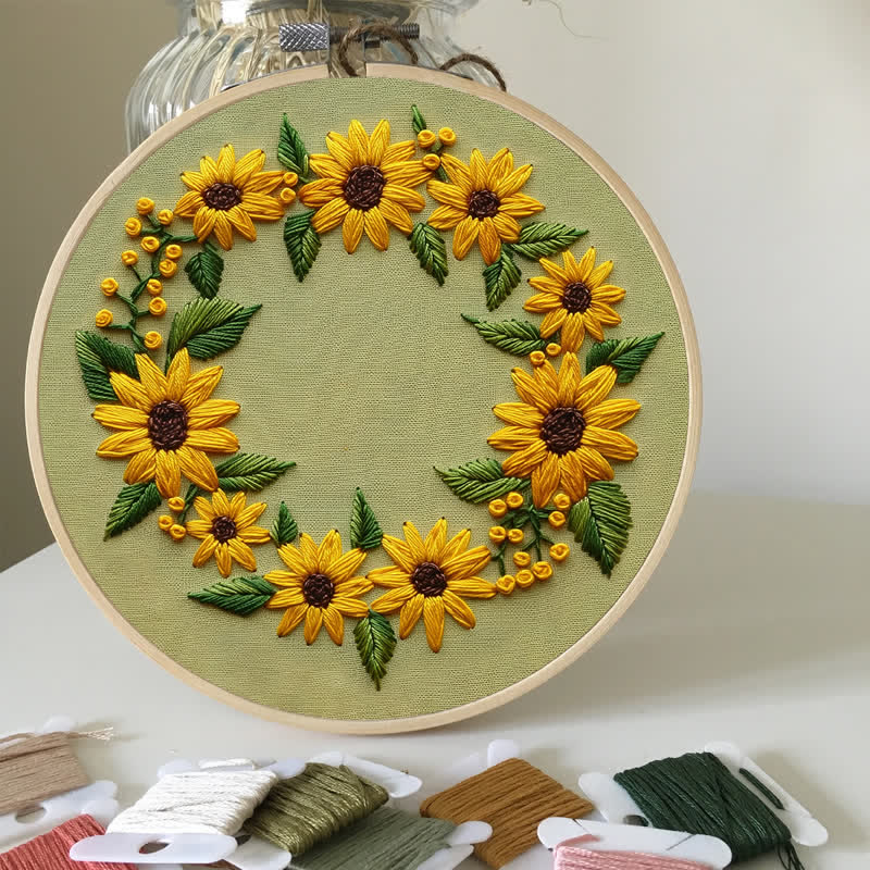 Rubbyoo Embroidery Kit - Sunflower Wreath