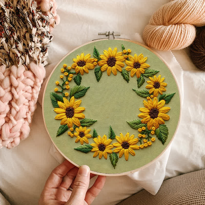 Rubbyoo Embroidery Kit - Sunflower Wreath