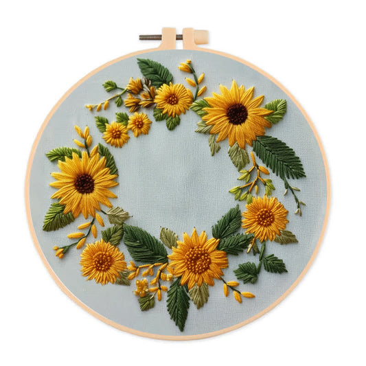 Rubbyoo Embroidery Kit - Sunflower Half Wreath