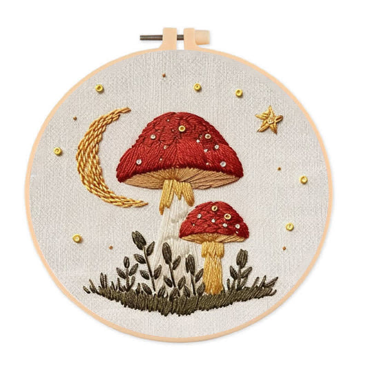 Rubbyoo Embroidery Kit - Woodland Mushroom
