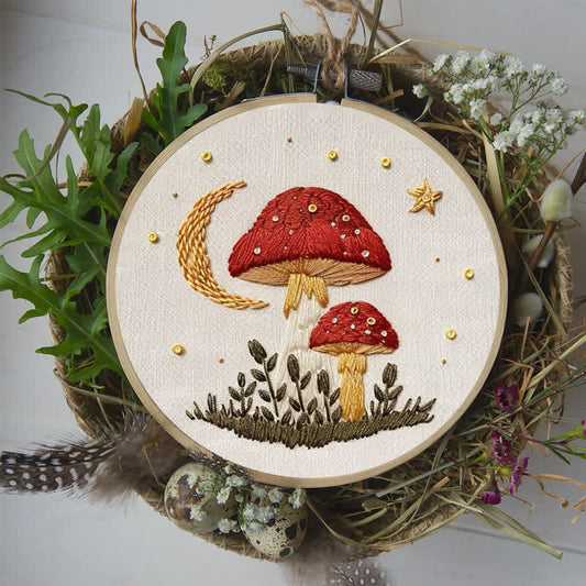 Rubbyoo Embroidery Kit - Woodland Mushroom