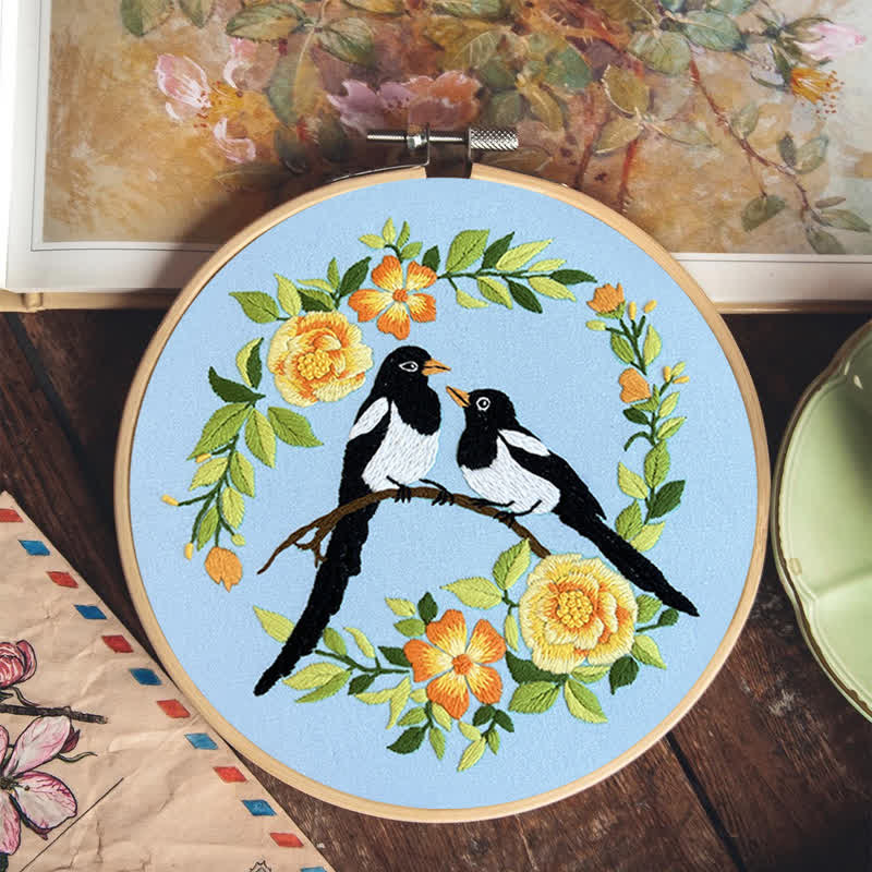 Rubbyoo Embroidery Kit - Love Birds And Flowers