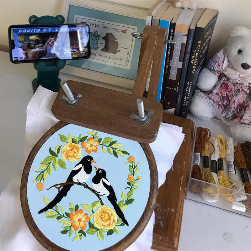 Rubbyoo Embroidery Kit - Love Birds And Flowers