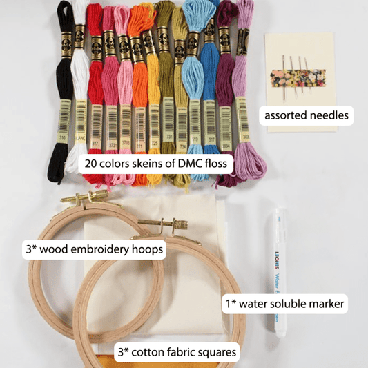 Rubbyoo Embroidery Starter Kit - Embroidery Supplies Bundle
