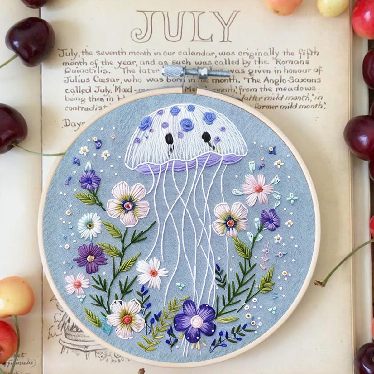 Rubbyoo Embroidery Kit -Blue Jellyfish