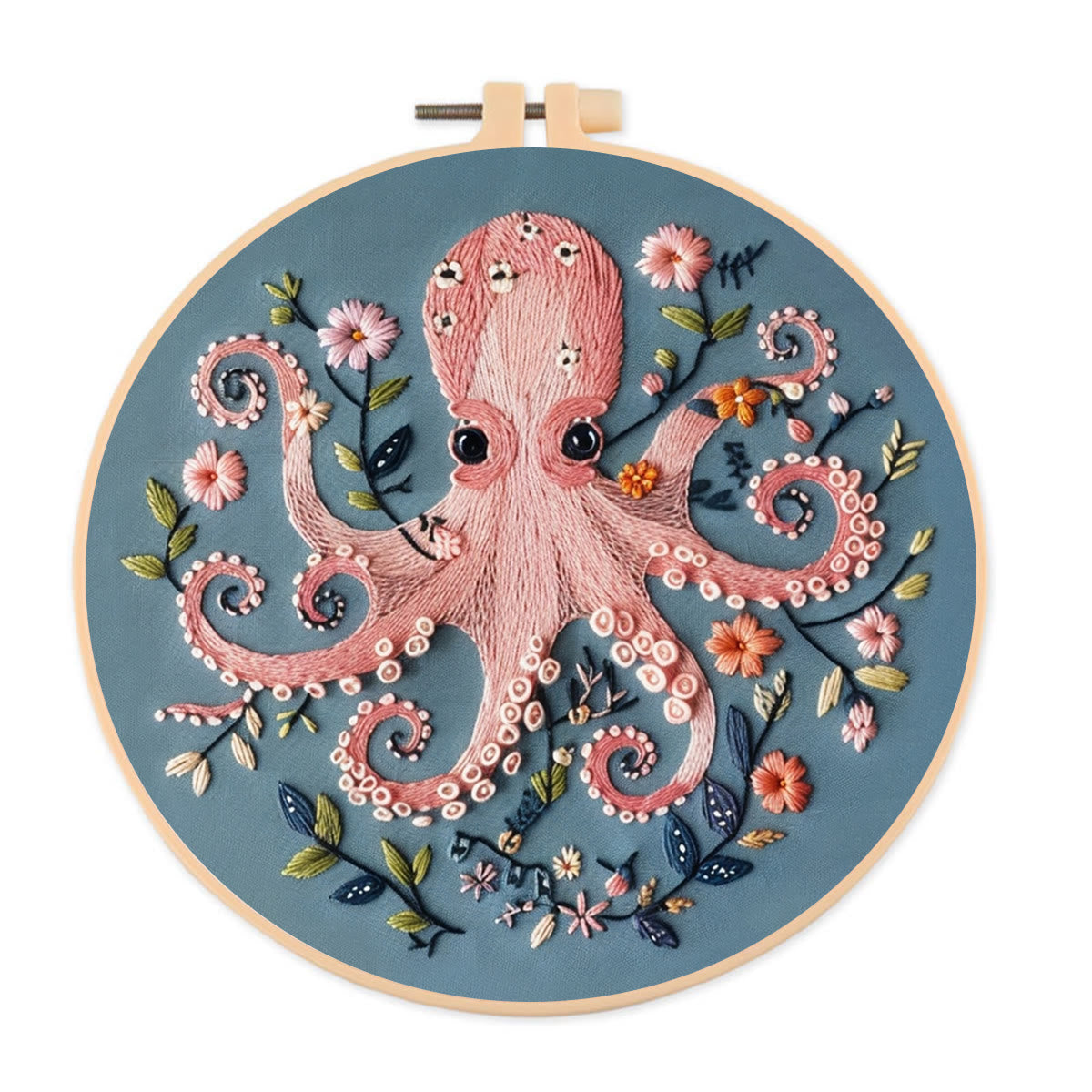 Rubbyoo Embroidery Kit -Pink Octopus