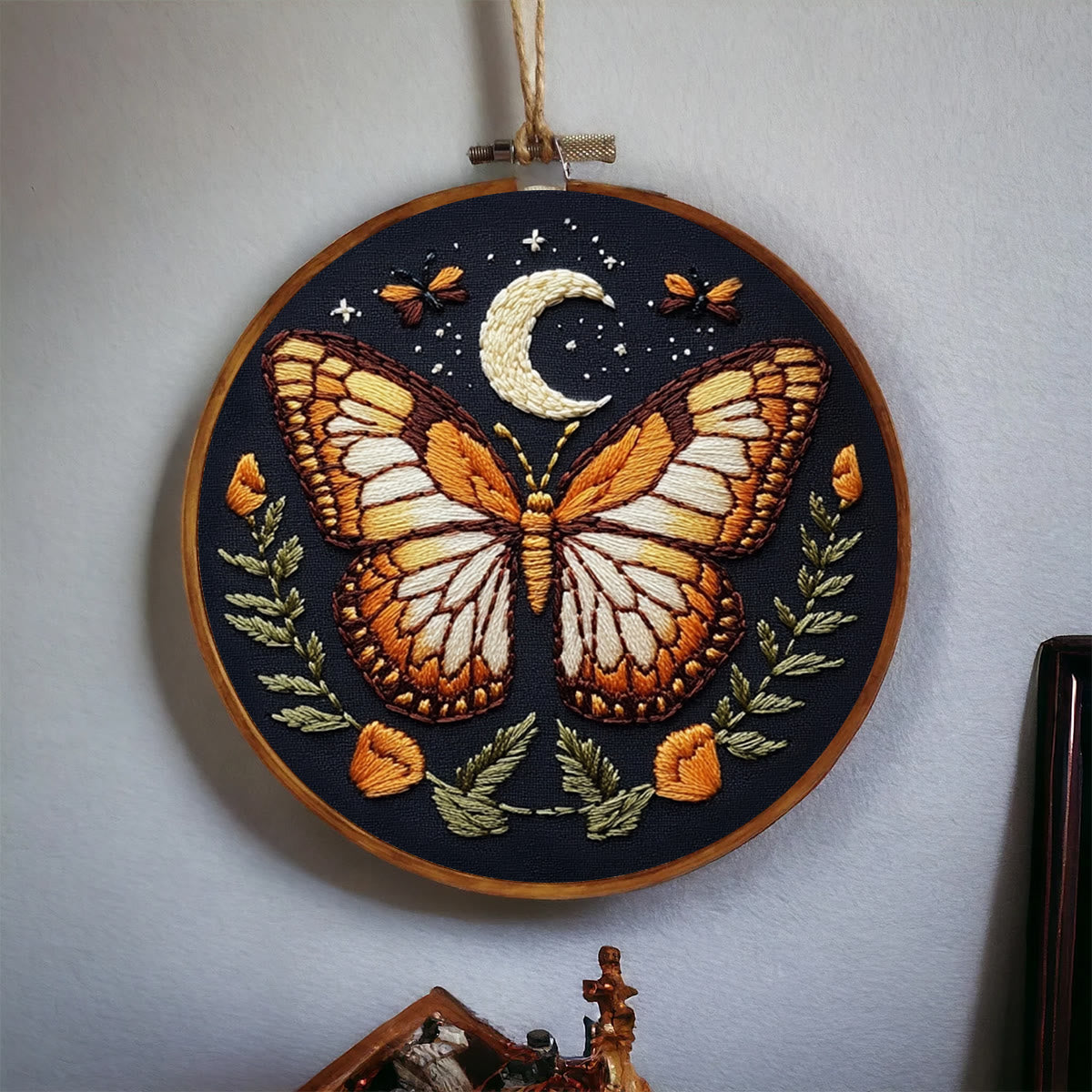 Rubbyoo Embroidery Kit -   Orange Moon Butterfly
