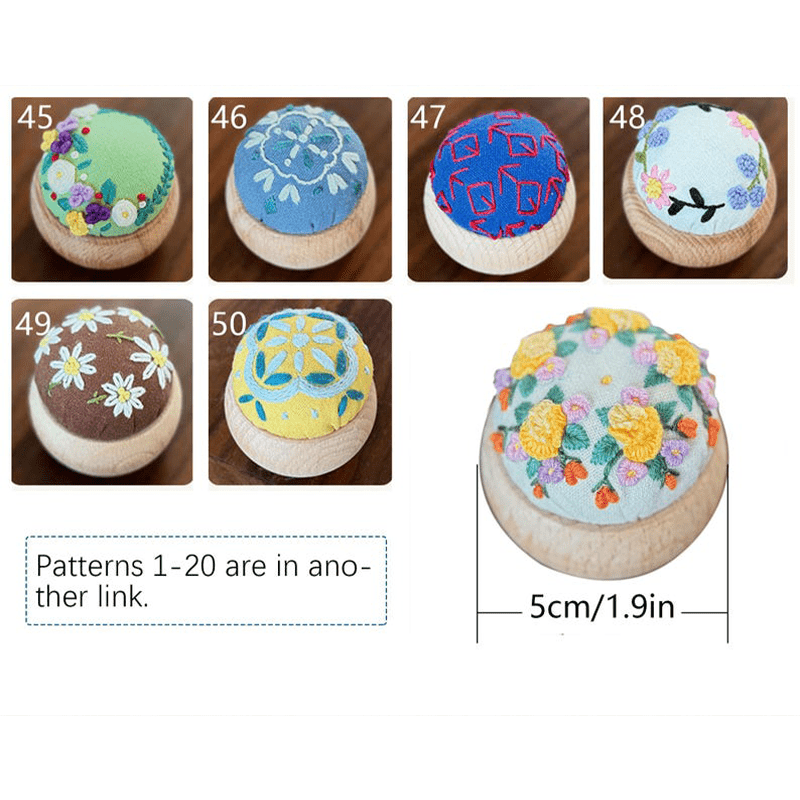 Wooden Embroidery Pin Cushion Pin Keeper