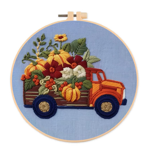 Rubbyoo Embroidery Kit - Truck and Pumpkins