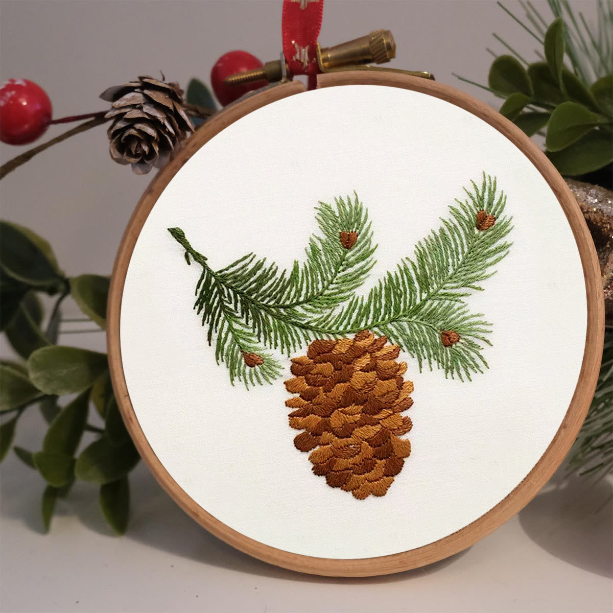 Rubbyoo Embroidery Kit - Pine Cone