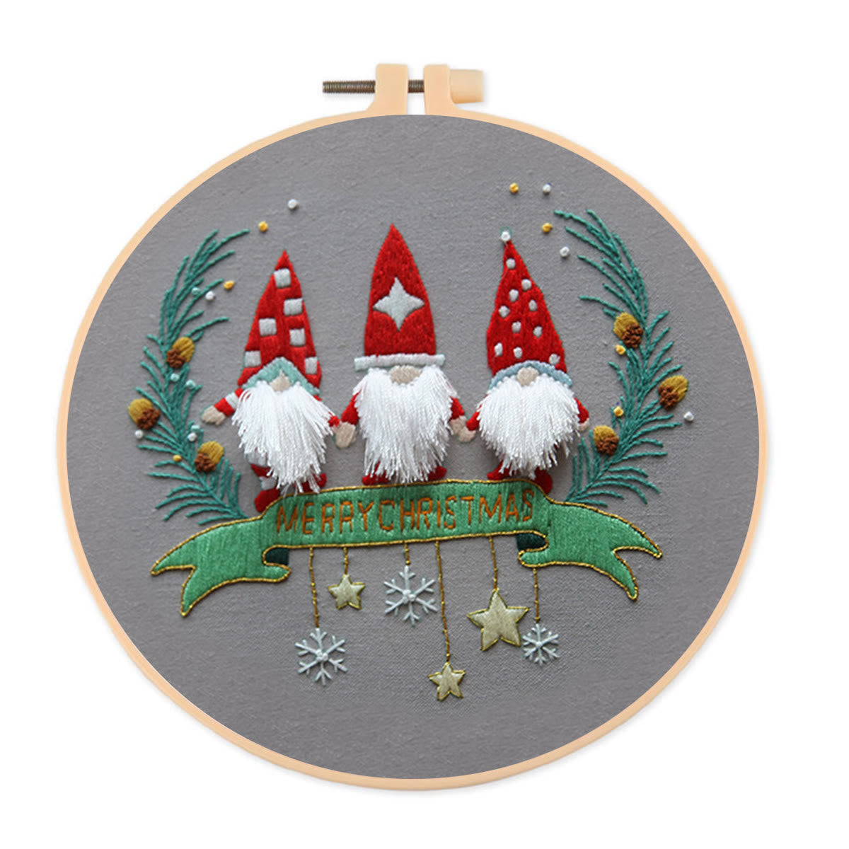 Rubbyoo Embroidery Kit-Three Santa Claus