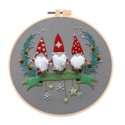 Rubbyoo Embroidery Kit-Three Santa Claus